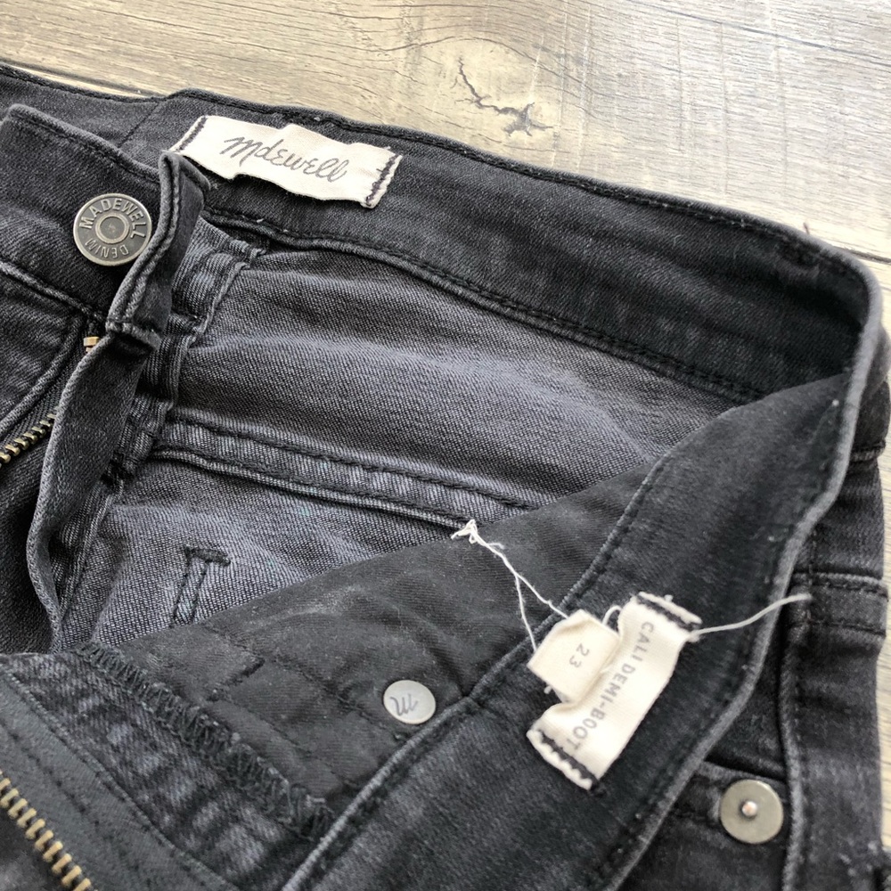 Madewell cali demi cropped jeans lunar wash size 23 black